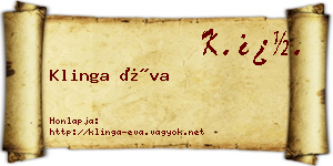 Klinga Éva névjegykártya